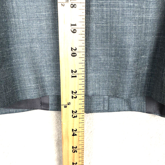 ZANELLA Platinum Loro Piana Linen Silk Wool Blazer Sz 2 Blue Jacket Career Italy - Picture 12 of 15